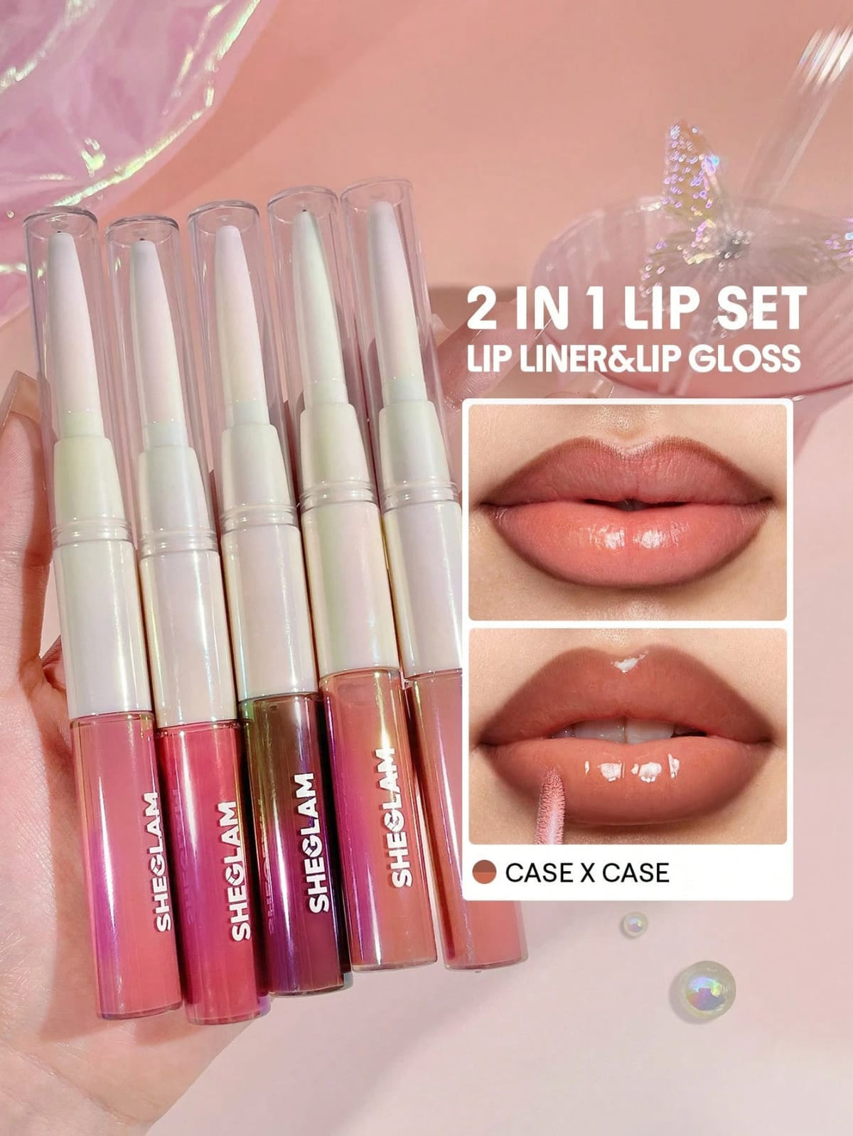 SHEGLAM Lip Rules Stylo Crayon & Gloss-Case X Case Rouge Marque De Beauté