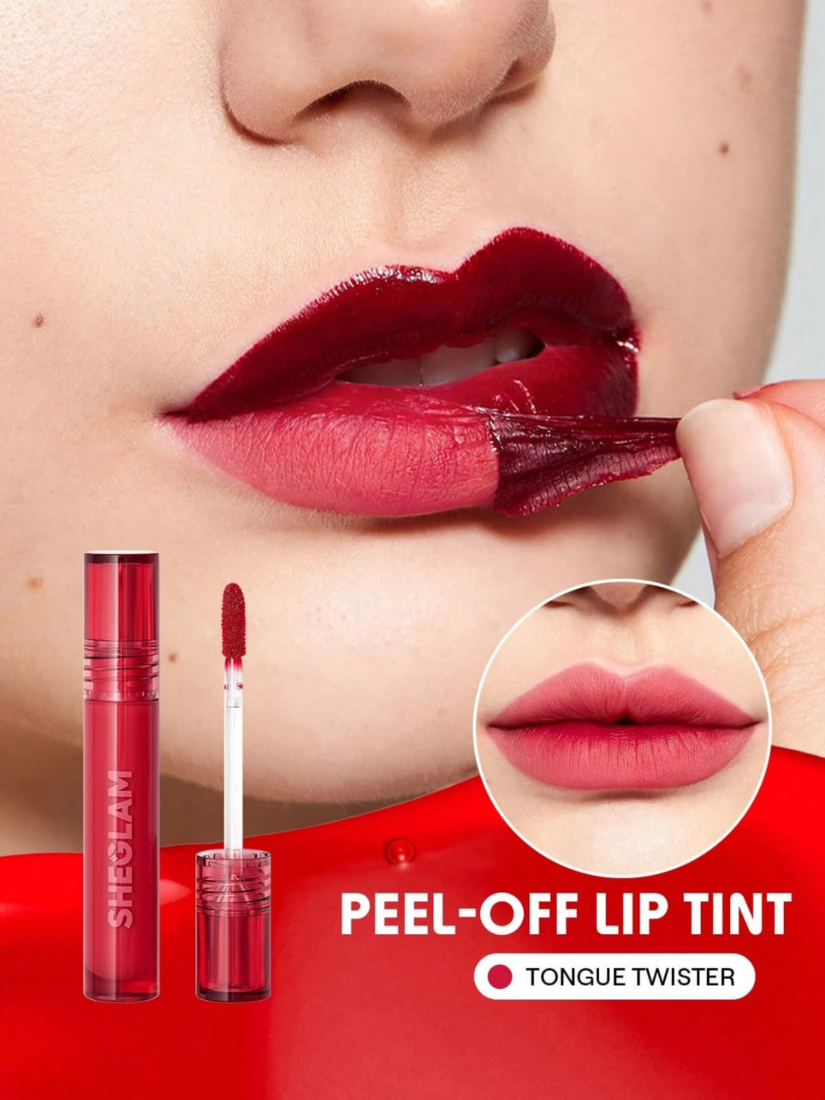 SHEGLAM Peel Talk Teinte à LèVres-Tongue Twister Henna Rouge