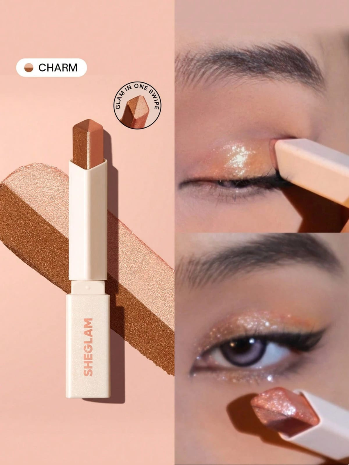 SHEGLAM Insta-Eyes Stick Ombre Bi-Tons-Charm Paillettes Marque De Beauté