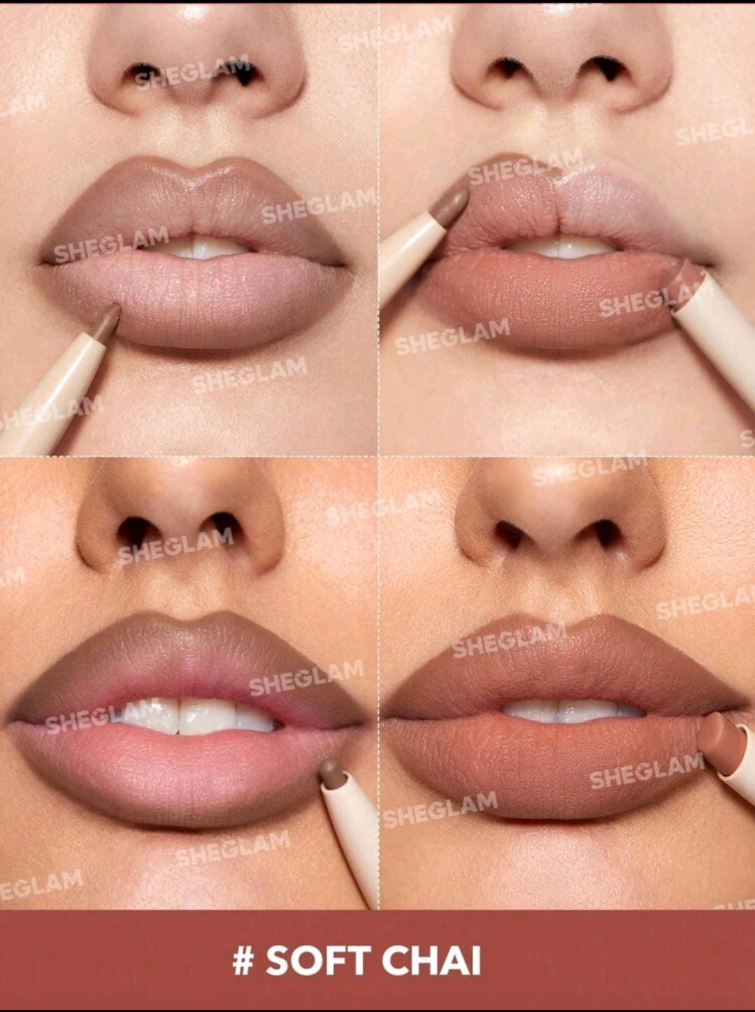 SHEGLAM Glam 101 Duo Rouge à LèVres & Crayon-Soft Chai Rouge
